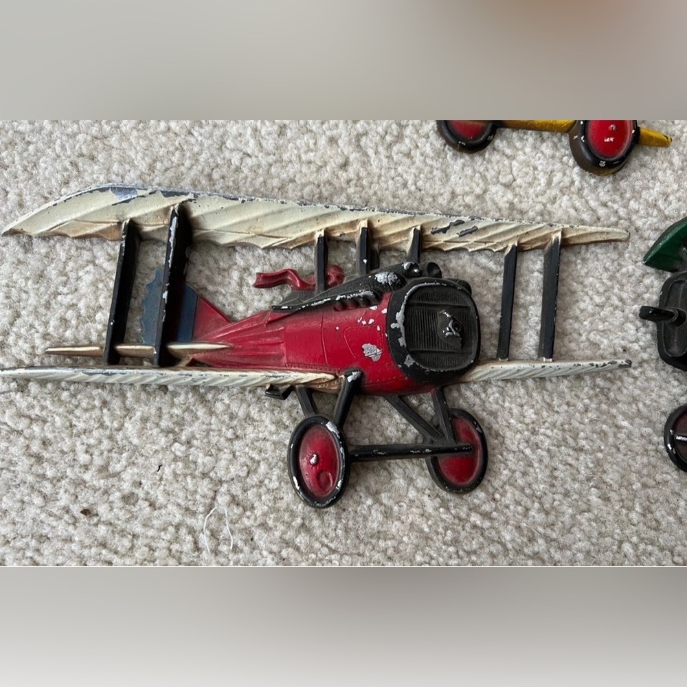 Vintage Sexton Homco 1975 Set Of 3 Airplanes Bi-Planes Cast Metal Wall Art - Picture 2 of 7